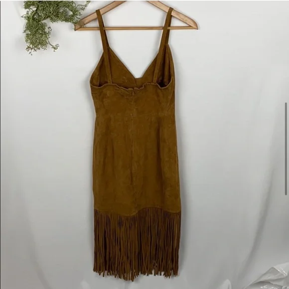 brown fringe dress revolve Brown Southern Fringe Suede Dress – Hippie Vibe Tribe main image 0